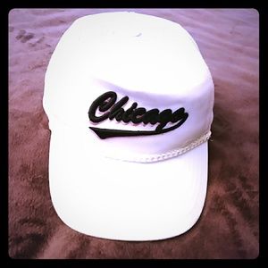 White Chicago logo adult baseball cap
